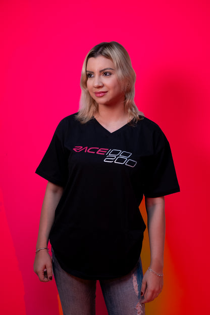 Camiseta Feminina RACE100200 - Gola V (Prata)